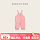 嘟嘟家兒童背帶褲卡通春裝女童長(cháng)褲男童褲子春季寶寶直筒褲休閑褲童裝潮 粉色 90