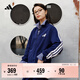 adidas經(jīng)典休閑三條紋長(cháng)袖套裝男女秋季阿迪達斯官方輕運動(dòng) 深藍（推薦選大一碼）   L
