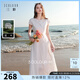 三彩【理想裙】2026春季新款圓領(lǐng)短袖A字裙連衣裙小白裙簡(jiǎn)約長(cháng)裙M 云朵白 L 165/88A
