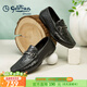 金利來(lái)（Goldlion）豆豆鞋男鞋春季商務(wù)休閑鞋套腳男士皮鞋時(shí)尚鴕鳥(niǎo)紋樂(lè )福鞋皮鞋男 黑色（偏大一碼） 40