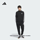 adidas經(jīng)典休閑三條紋長(cháng)袖套裝男女秋季阿迪達斯官方輕運動(dòng) 黑色（推薦選大一碼）   L