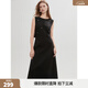 ELLE黑色釘鉆高級感連衣裙女2026夏季新款無(wú)袖圓領(lǐng)氣質(zhì)優(yōu)雅背心裙 黑色 M