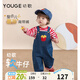 幼歌（YOUGE）嬰幼兒薯條造型軟牛仔背帶休閑褲寶寶童趣舒適寬松褲子 牛仔藍 100 cm