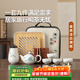 常生源旅行茶具家用戶(hù)外白瓷一壺四杯茶葉罐便攜旅行套組 江山如畫(huà)