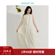 茵曼（INMAN）【商場(chǎng)同款】法式刺繡無(wú)袖連衣裙2025夏季女裝新品寬松背心裙 梨花杏 S