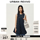 UR2026夏季新款女裝都市摩登波點(diǎn)花苞棉質(zhì)連衣裙UYU760007+ 藏青 M