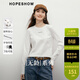 紅袖顯瘦收腰T恤春秋季新款女裝【無(wú)齡】系列字母印花圓領(lǐng)百搭上衣 本白001（預售3.30） L