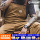 馬登工裝 復古卡其色背帶褲男阿美咔嘰經(jīng)典工裝帆布休閑褲男 杏黃色 XL