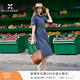 香影牛仔連衣裙女輕工裝2026夏季新款文藝風(fēng)配腰帶中長(cháng)過(guò)膝襯衫裙 牛仔藍 XL 170/92A/125-140斤