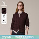 哈吉斯（HAZZYS）女裝 秋冬款女士彩點(diǎn)絞花休閑羊毛開(kāi)衫女ABYSD1BDD47 酒紅色WN M (160/84A 38)