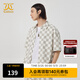 卡賓（CABBEEN）【棋盤(pán)格】商場(chǎng)同款牛仔短袖襯衫男2024夏季新款寬松潮牌襯衣 米白色12 L /175/50