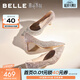 百麗（Belle）吉娜同款高跟鞋女商場(chǎng)新款四季單鞋婚鞋BDAK3AQ6預售 浮光躍金-跟高6.5CM 37