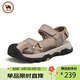 駱駝牌 鏤空透氣包頭戶(hù)外沙灘休閑魔術(shù)貼男涼鞋P14M307605沙色41 