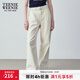 Teenie Weenie小熊女裝秋季簡(jiǎn)約休閑松弛闊腿褲長(cháng)褲時(shí)尚韓版寬松褲 白色 L (170)