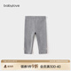 babylove嬰幼兒打底褲春秋外穿褲子女寶寶休閑褲純色百搭舒適長(cháng)褲 中花灰 90