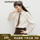 紅袖（hopeshow）復古風(fēng)襯衫2025冬季新款女裝翻領(lǐng)氣質(zhì)減齡休閑百搭顯瘦燈芯絨上衣 米白004 L