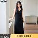 MsShe【莫代爾背心裙襯衫套裝】大碼女裝2026春裝胖mm打底連衣裙 莫代爾針織裙-黑色現貨-5052 4XL