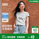 森馬（Semir）涼感T|短袖T恤女短款小狗夏2025小心機修身正肩上衣109325100020