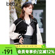 百圖betu女裝春季新款短外套高級感休閑空槍棒球服外套女2401T44 黑色 M