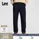 Lee舒適直筒斜紋布Logo織標多色男士休閑褲顯瘦潮流LMB008151204 藏青色 28