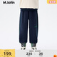 M.Latin/馬拉丁童裝兒童褲子24冬新款男女大童加絨針織中褲 藏青 130cm