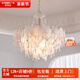 家飾達法式輕奢大氣客廳吊燈奶油風(fēng)臥室水晶吊燈粉色新款高級感餐廳燈具 粉色蝴蝶花直徑50cm【護眼三色光】