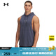 安德瑪（Under Armour）Project Rock強森男子連帽運動(dòng)背心6005048 暴雨灰044 L