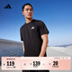 adidas速干舒適薄款運動(dòng)健身上衣圓領(lǐng)短袖T恤男夏季阿迪達斯官方   黑色/白   XS
