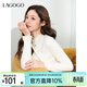 LAGOGO奶霜蕾絲花邊半高領(lǐng)打底衫女拉谷谷2025冬新款白色內搭T恤 米白色 M