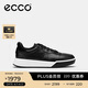 愛(ài)步（ECCO）厚底板鞋男 城市潮流輕奢牛皮休閑鞋 街頭球鞋539814 黑色42 HL