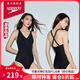 速比濤（Speedo）泳衣女靈感系列夏夜V領(lǐng)性感溫泉度假連體泳衣 防曬抗氯 修身顯瘦 黑色 M (高158-165cm,重50-57kg)