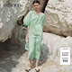 edition連衣裙女新款浪漫度假風(fēng)綠白條紋寬松長(cháng)裙氣質(zhì)小眾 綠白條T52 XS 155