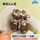 百麗（Belle）明星同款流心糖阿甘鞋女德訓鞋新款商場(chǎng)運動(dòng)風(fēng)休閑鞋E7H1DCM5 棕色 （4.5CM增高） 37 (235mm)
