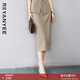 顏域咖色直筒半身裙女2026早春新款長(cháng)款輕熟風(fēng)職業(yè)氣質(zhì)包臀一步裙 淺咖 L