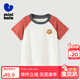 迷你巴拉【純棉親膚T恤】迷你巴拉巴拉男女童不易變形撞色萌趣短袖T恤夏 鐵銹紅 【100%純棉】 100