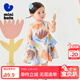 迷你巴拉純棉連衣裙女童兒童泡泡紗透氣甜美A擺藝術(shù)無(wú)袖禮物 灰色調00322 100