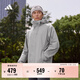 adidas拒水暖「芯」科技保暖休閑連帽夾克外套男女阿迪達斯輕運動(dòng)   純質(zhì)冰灰   L
