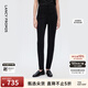 朗姿休閑時(shí)尚高腰牛仔褲修身小腳褲鉛筆褲百搭冬季新款 黑色 M