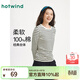 熱風(fēng)女士條紋長(cháng)袖t恤新款潮流寬松女裝顯瘦純棉內搭長(cháng)T恤衫上衣 19黑白 L