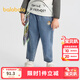 巴拉巴拉童裝寶寶牛仔褲男童女童長(cháng)褲秋新款蘿卜褲松緊腰百搭 牛仔淺藍88101 110