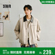 森馬（Semir）夾克男春季花苞翻領(lǐng)夾克2026春季情侶復古領(lǐng)拼皮上衣10A126108202