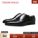 THOM WILLS三接頭牛津鞋男士英倫風(fēng)商務(wù)正裝皮鞋冬季真皮透氣男鞋新郎婚鞋 柔皮膠底款B882 42 /8碼