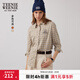 Teenie Weenie小熊女裝襯衫秋季時(shí)尚襯衣格紋上衣簡(jiǎn)約休閑長(cháng)袖外套 卡其色 M (165)