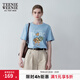 Teenie Weenie女裝簡(jiǎn)約時(shí)尚夏裝清新多巴胺大熊短袖T恤打底衫 淺藍色 S (160)