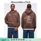 Abercrombie & Fitch美式復古經(jīng)典百搭抓絨舒適連帽衛衣上衣25秋冬男裝122-5576 棕色 M (180/100A)
