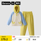 蕉內（Bananain）絨絨505H兒童睡衣男女童珊瑚絨連帽長(cháng)袖長(cháng)褲秋冬季加厚家居服套裝 藍黃拼色 120