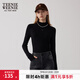 Teenie Weenie小熊多巴胺簡(jiǎn)約學(xué)院風(fēng)修身中領(lǐng)長(cháng)袖T恤貼身打底衫女 黑色 M (165)