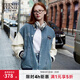 Teenie Weenie小熊女裝簡(jiǎn)約時(shí)髦撞色潮酷棒球牛仔外套休閑寬松上衣 中藍色 S (160)