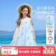 ASK JUNIOR親子款裙子夏青少年掛脖吊帶裙兒童連衣裙女大童蓬蓬網(wǎng)紗裙  150