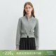 自巧小個(gè)子立領(lǐng)雙開(kāi)拉鏈衛衣外套女2025秋裝新款個(gè)性時(shí)髦開(kāi)衫上衣 花灰色 S （尺碼：3）